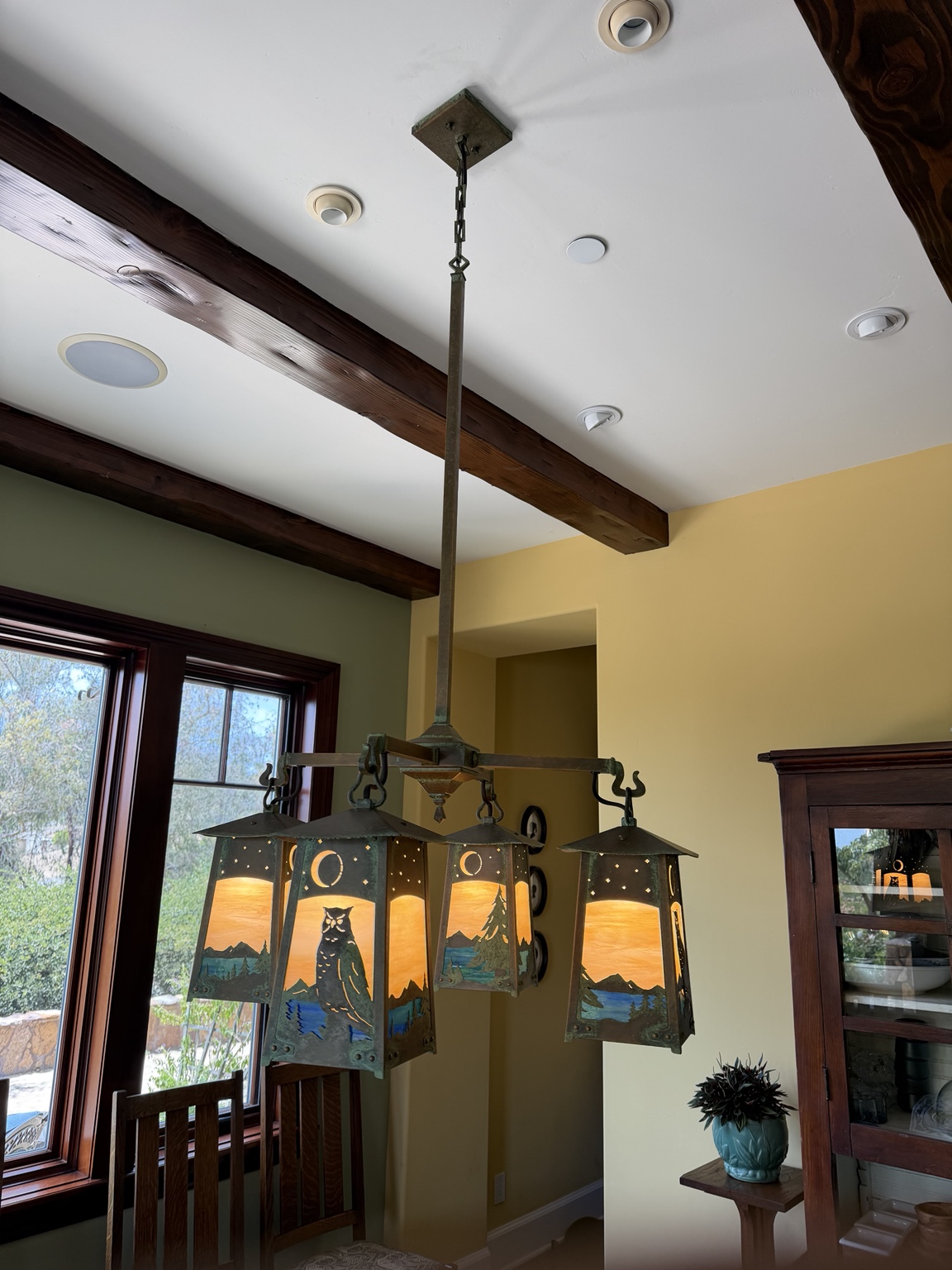 Custom chandelier installation by M's Electric